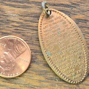 1970s squashed penny Lord's Prayer pendant (Gen X memorabilia)